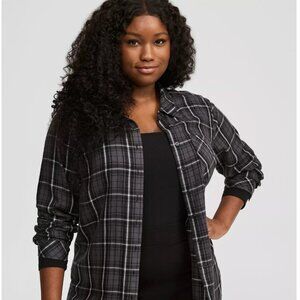 Torrid Lizzie Long Sleeve Plaid Tunic Shirt